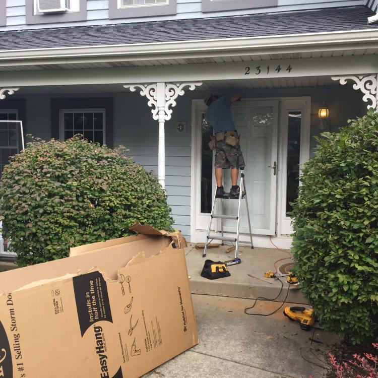 A home improvement project: installing a storm door